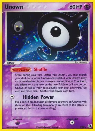 Unown J/115 Unseen Forces Pokemon card
