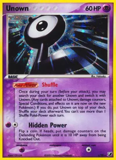 Unown L/115 Unseen Forces Pokemon card