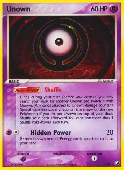 Unown O/115 Unseen Forces Pokemon card