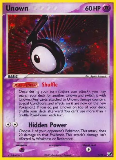 Unown T/115 Unseen Forces Pokemon card