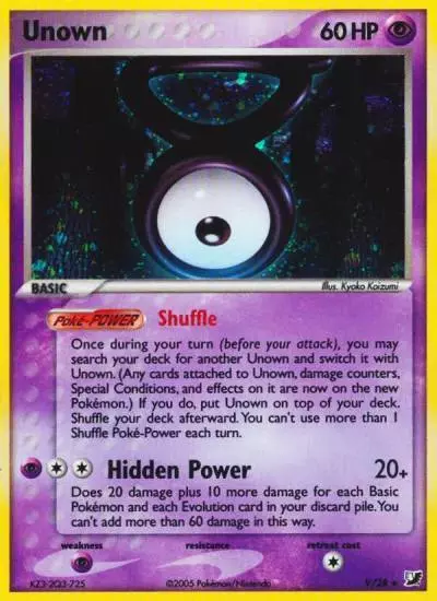 Unown V/115 Unseen Forces Pokemon card