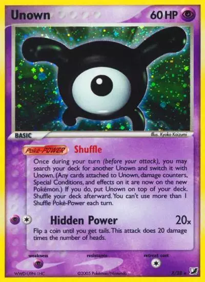 Unown X/115 Unseen Forces Pokemon card