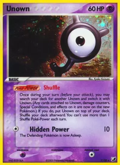 Unown Y/115 Unseen Forces Pokemon card