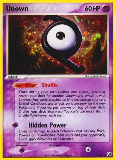 Unown Z/115 Unseen Forces Pokemon card