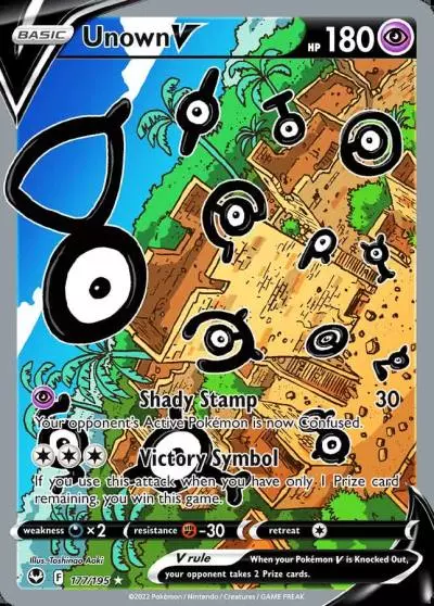 Unown V 177/195 Silver Tempest Pokemon card