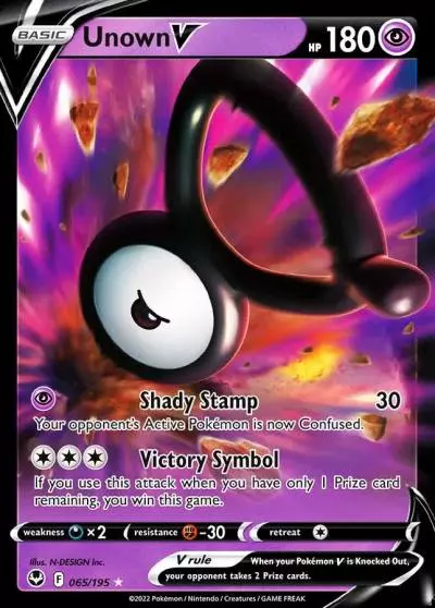 Unown V 65/195 Silver Tempest Pokemon card