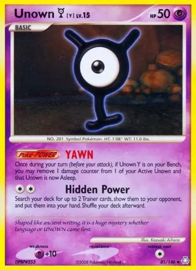 Unown [Y] 81/146 Legends Awakened Pokemon card
