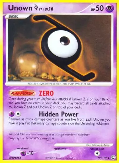 Unown [Z] 72/132 Secret Wonders Pokemon card