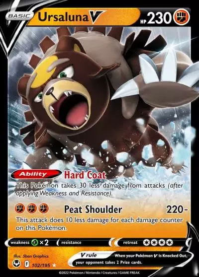 Ursaluna V 102/195 Silver Tempest Pokemon card