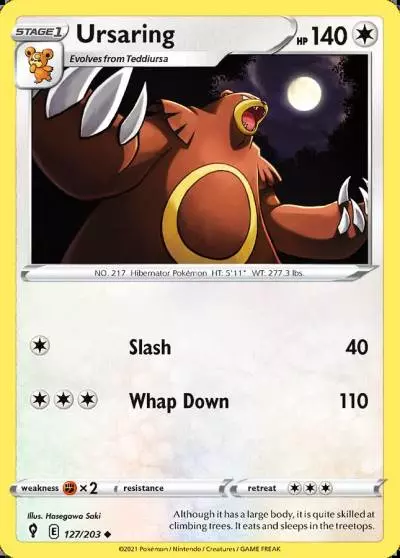 Ursaring 127/203 Evolving Skies Pokemon card