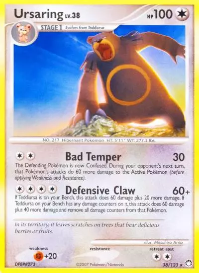 Ursaring 38/123 Mysterious Treasures Pokemon card