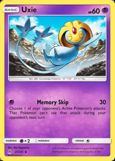 Uxie 41/131 Forbidden Light Pokemon card