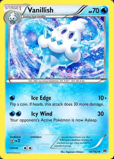 Vanillish 44/162 BREAKthrough Pokemon card