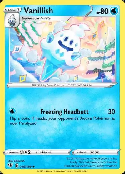 Vanillish 46/189 Darkness Ablaze Pokemon card