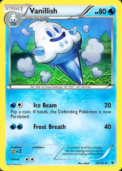 Vanillish 28/101 Noble Victories Pokemon card