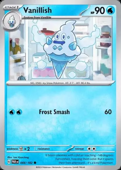 Vanillish 44/182 Paradox Rift Pokemon card