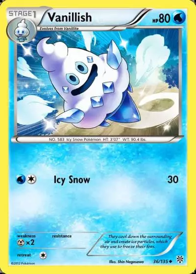 Vanillish 36/135 Plasma Storm Pokemon card
