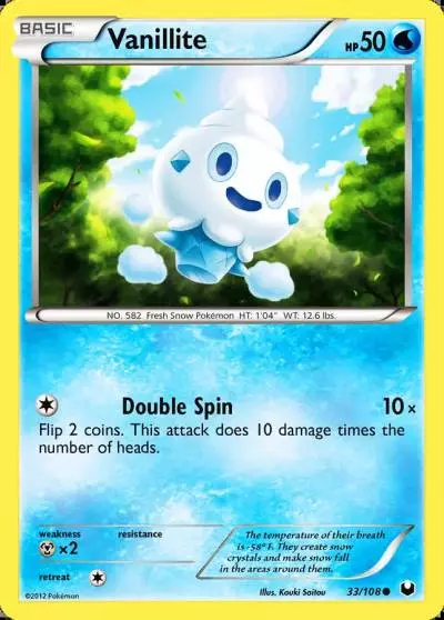 Vanillite 33/108 Dark Explorers Pokemon card