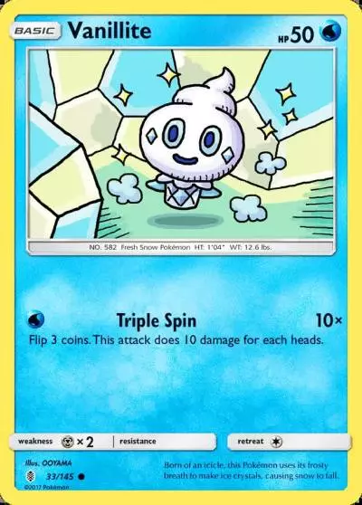 Vanillite 33/145 Guardians Rising Pokemon card