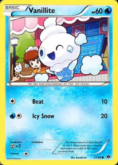 Vanillite 31/99 Next Destinies Pokemon card
