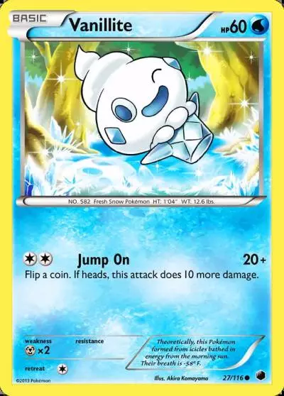 Vanillite 27/116 Plasma Freeze Pokemon card
