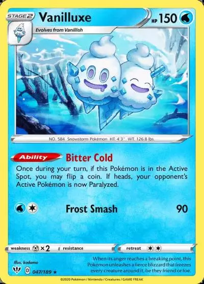 Vanilluxe 47/189 Darkness Ablaze Pokemon card
