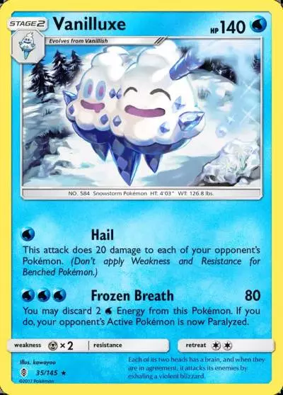 Vanilluxe 35/145 Guardians Rising Pokemon card
