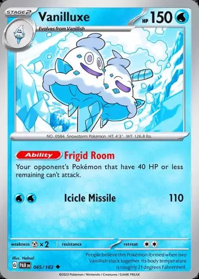 Vanilluxe 45/182 Paradox Rift Pokemon card