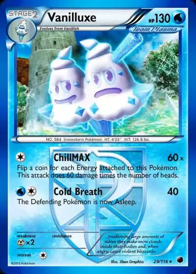 Vanilluxe 29/116 Plasma Freeze Pokemon card