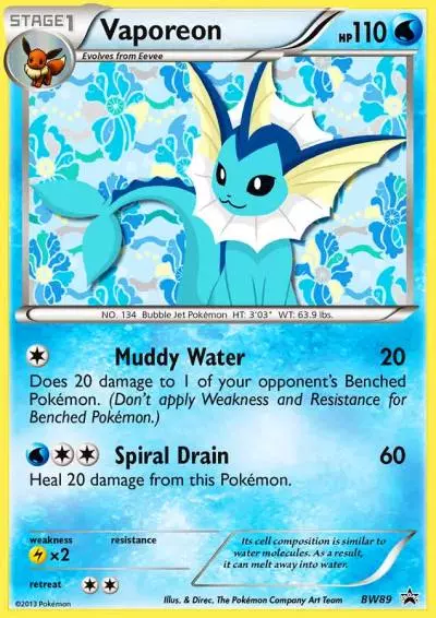 Vaporeon BW89/101 BW Black Star Promos Pokemon card