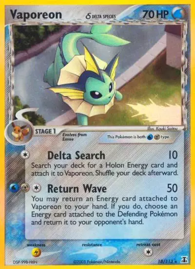 Vaporeon δ 18/113 Delta Species Pokemon card