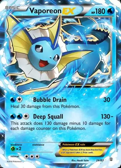 Vaporeon-EX 24/83 Generations Pokemon card
