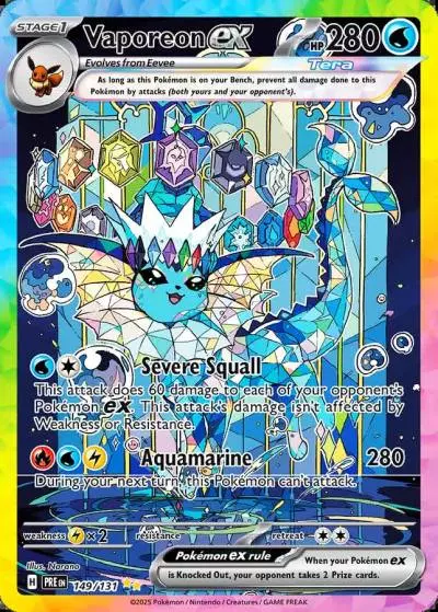 Vaporeon ex 149/131 Prismatic Evolutions Pokemon card
