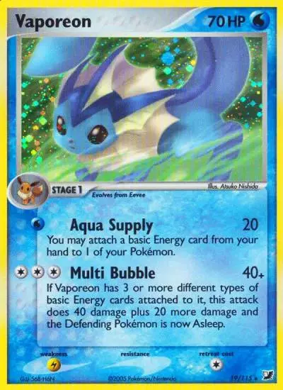 Vaporeon 19/115 Unseen Forces Pokemon card