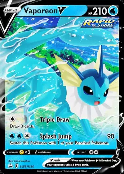 Vaporeon V SWSH150/307 SWSH Black Star Promos Pokemon card