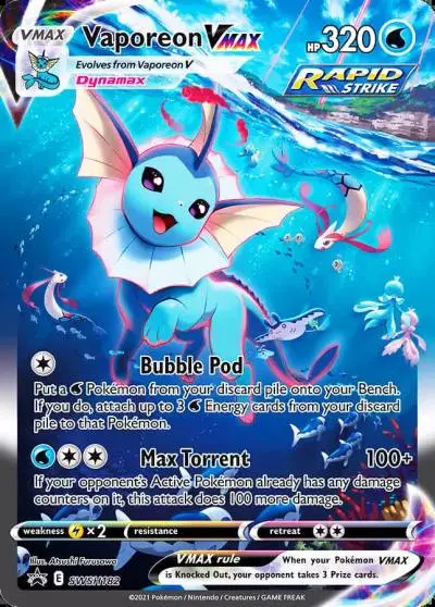 Vaporeon VMAX SWSH182/307 SWSH Black Star Promos Pokemon card