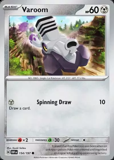 Varoom 154/197 Obsidian Flames Pokemon card