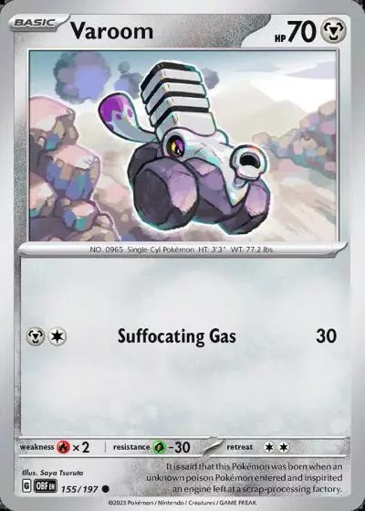 Varoom 155/197 Obsidian Flames Pokemon card