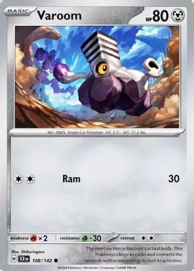 Varoom 108/142 Stellar Crown Pokemon card