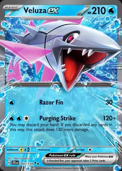 Veluza ex 43/159 Journey Together Pokemon card