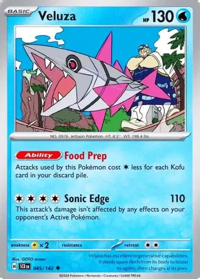 Veluza 45/142 Stellar Crown Pokemon card