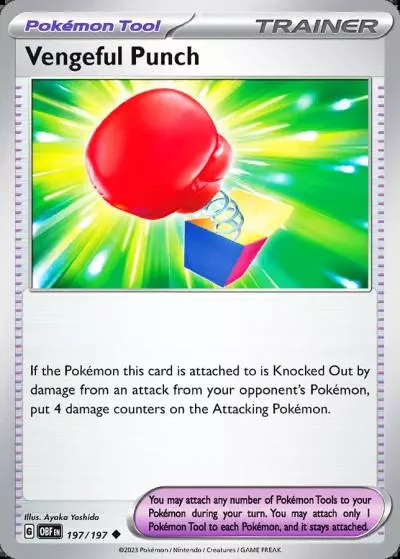 Vengeful Punch 197/197 Obsidian Flames Pokemon card