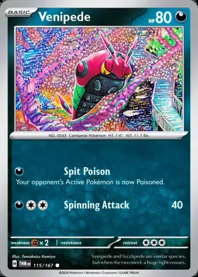 Venipede 115/167 Twilight Masquerade Pokemon card