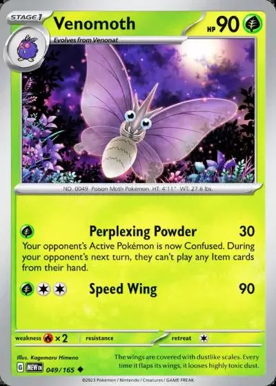 Venomoth 49/165 151 Pokemon card