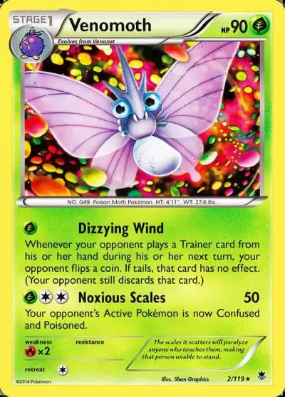 Venomoth 2/119 Phantom Forces Pokemon card