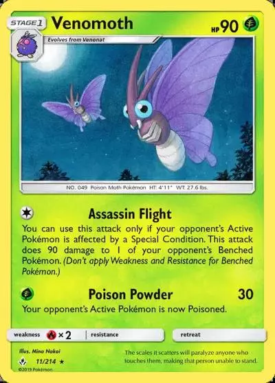 Venomoth 11/214 Unbroken Bonds Pokemon card