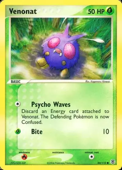 Venonat 84/112 FireRed & LeafGreen Pokemon card