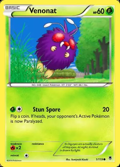 Venonat 1/119 Phantom Forces Pokemon card