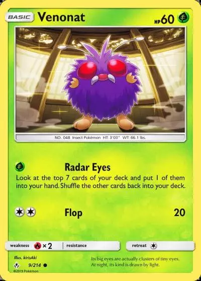 Venonat 9/214 Unbroken Bonds Pokemon card