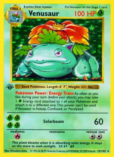 Venusaur 15/102 Base Pokemon card